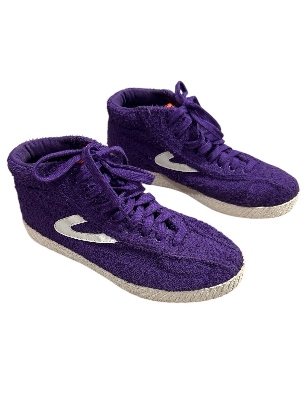 Tretorn x Andre 3000 Nylite High Sneakers in Purple Terry Cloth
